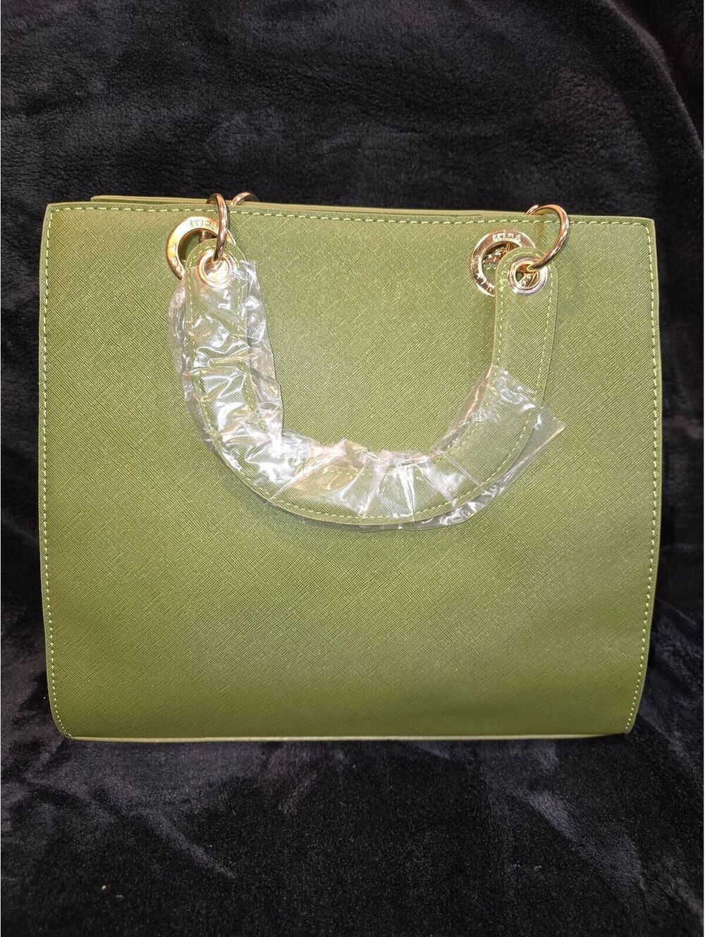136. NWT Trina Turk Double Handle Tote (olive Green) - Picture 2 of 6
